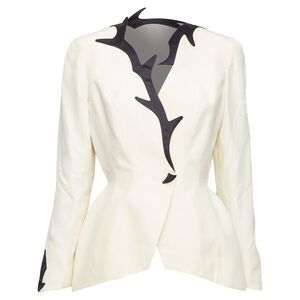 Thierry Mugler 1998 White Peplum Blazer